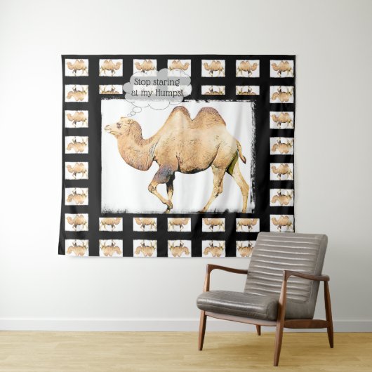 Funny Camel Stop met naar mijn Humps Tapestry te s Wandkleed (In Situ (horizontaal))