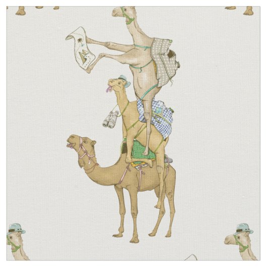 Funny Camel Trek Safari Stof (Close Up)