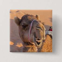Funny Camel Vierkante Button 5,1 Cm