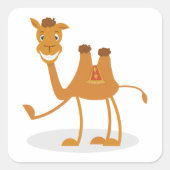 Funny Camel Vierkante Sticker (Voorkant)