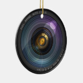 Funny Camera Lens Round Keramisch Ornament (Rechts)
