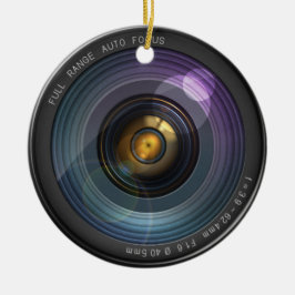 Funny Camera Lens Round Keramisch Ornament