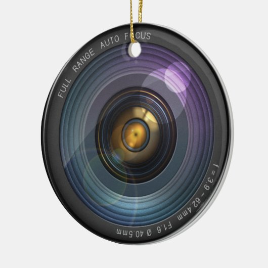 Funny Camera Lens Round Keramisch Ornament (Links)