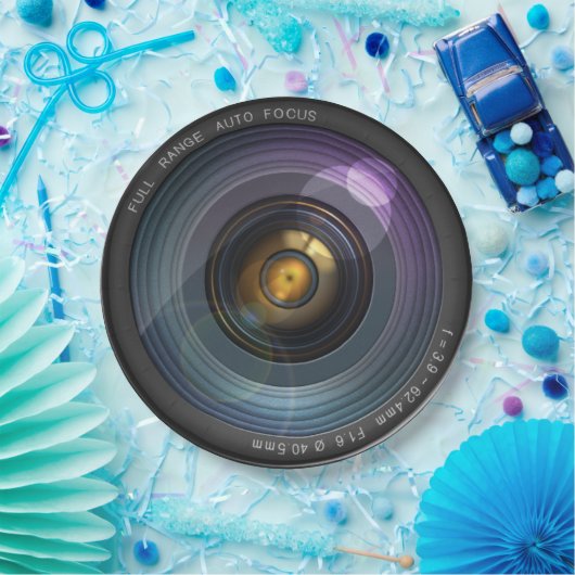 Funny Camera Lens Round Papieren Bordje (Feest)