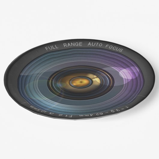 Funny Camera Lens Round Papieren Bordje (Gekanteld)