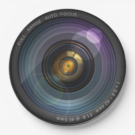 Funny Camera Lens Round Papieren Bordje
