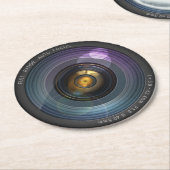 Funny Camera Lens Round Ronde Kartonnen Onderzetter (Gebogen)