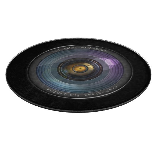 Funny Camera Lens Round Snijplank (Hoek)