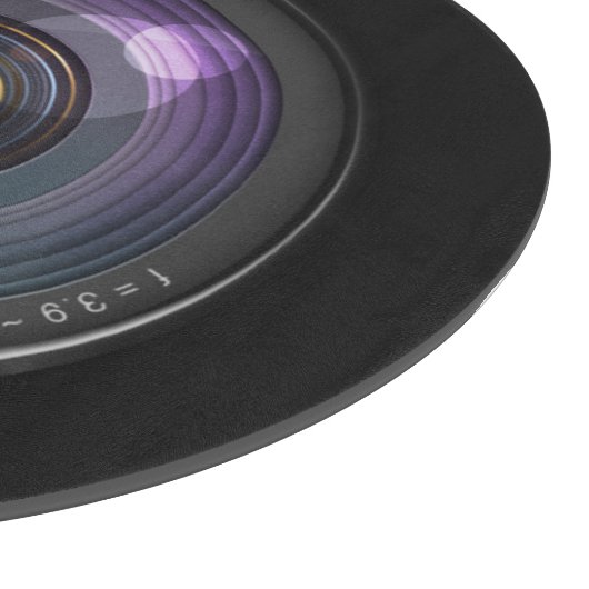 Funny Camera Lens Round Snijplank (Hoek)