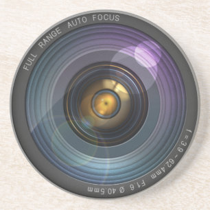 Funny Camera Lens Round Zandsteen Onderzetter