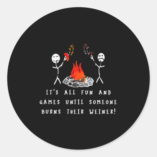 Funny Camng Burnt Weiner  Ronde Sticker (Voorkant)