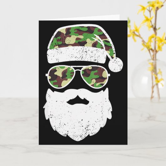 Funny Camo Christmas Pajama Funny Camo Matching Fa Kaart (Gele Bloem)