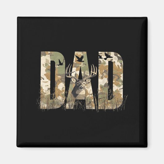 Funny Camo Dad Hunting Camouflage Deer Father's Da Magneet (Voorkant)