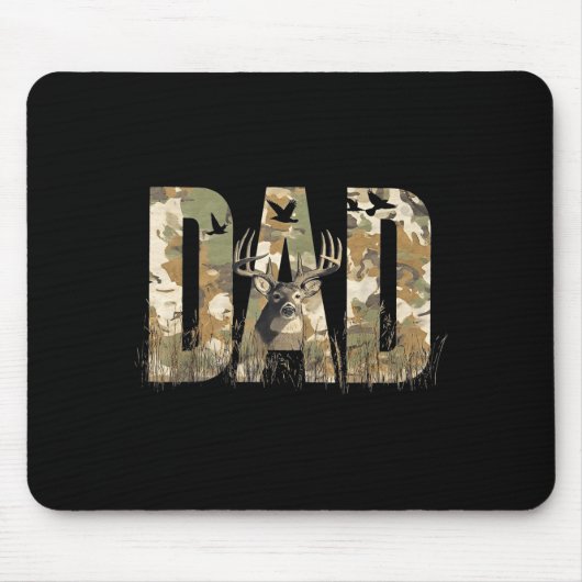 Funny Camo Dad Hunting Camouflage Deer Father's Da Muismat (Voorkant)