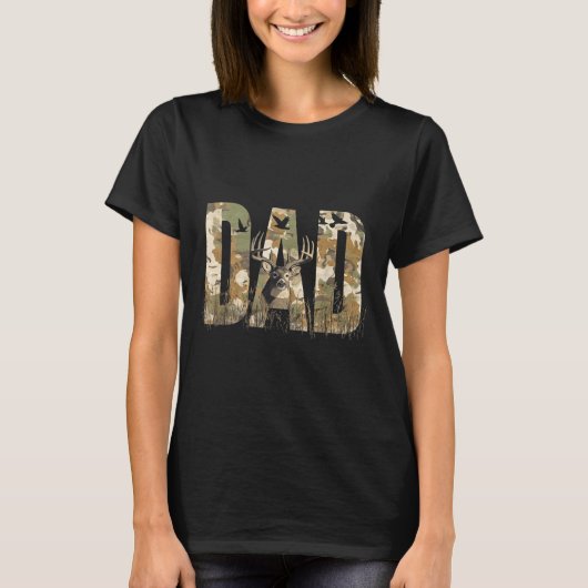 Funny Camo Dad Hunting Camouflage Deer Father's Da T-shirt (Voorkant)