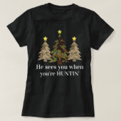 Funny Camo kerstboomjager T-shirt (Design voorkant)