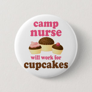 Funny Camp Nurse Ronde Button 5,7 Cm