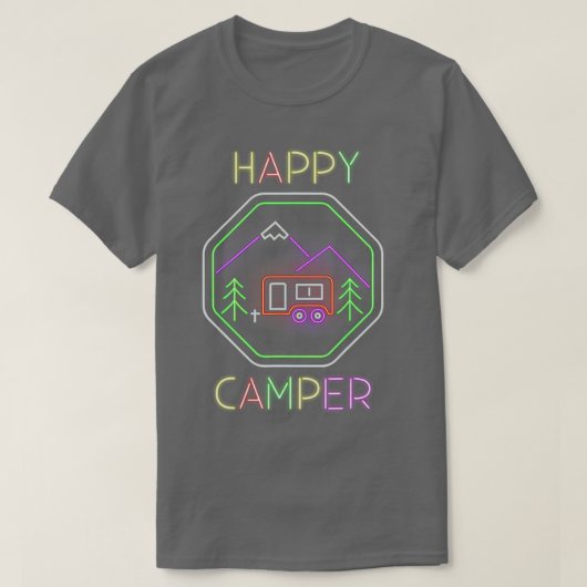 Funny Camper Gift Happy Camping Lover Camp Vacati T-shirt (Design voorkant)