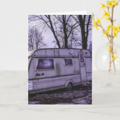 FUNNY CAMPER "HELLO"-WENSKAARTEN KAART (Gele Bloem)