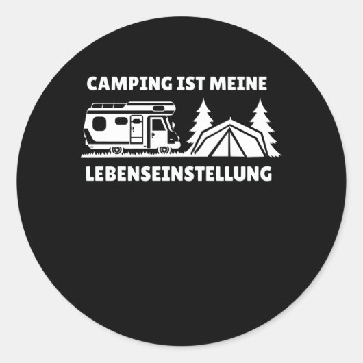 Funny Camper Motorhome - Camping Caravan Ronde Sticker (Voorkant)