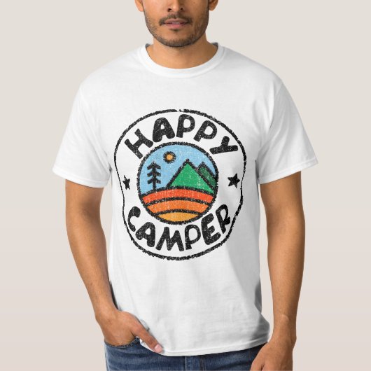 Funny Camper T Happy Camping Lover Camp Vacation T-shirt (Voorkant)