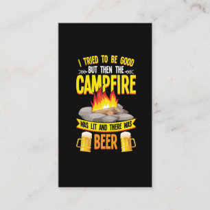 Funny Camping and Beer Lover Campfire Humor Visitekaartje