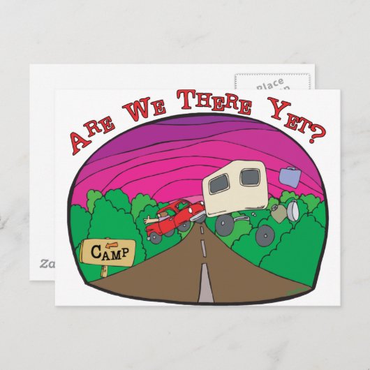 Funny Camping Briefkaart (Voorkant / Achterkant)