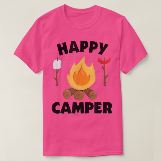Funny Camping Campfire Roasting Marshmallows T-shi T-shirt (Design voorkant)