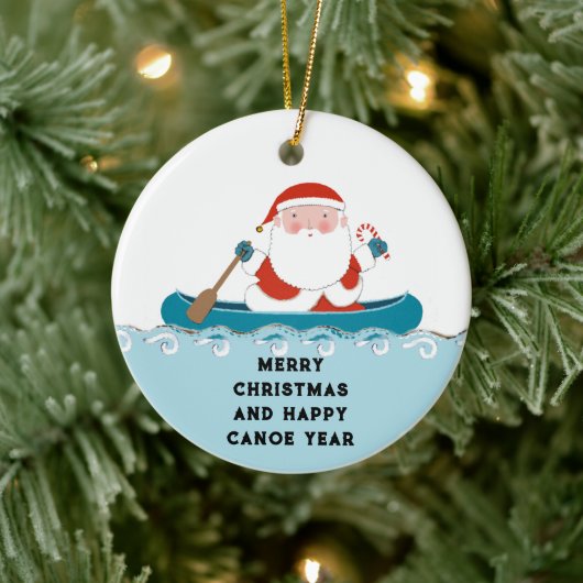 Funny Camping Canoe Keepomwille Keramisch Ornament (Boom)