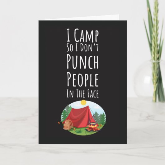 Funny Camping Cards For Adults Campfire Mountains Kaart (Voorkant)