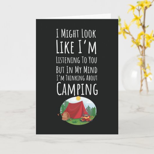 Funny Camping Cards Outdoors Nature Adventure Camp Kaart (Gele Bloem)