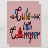 Funny Camping, Cute Little Camper Holiday Kaart (Voorkant / Achterkant)