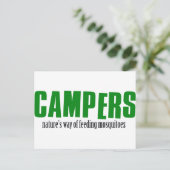 Funny camping design briefkaart (Staand voorkant)