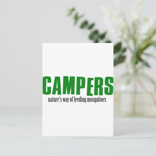 Funny camping design briefkaart (Staand voorkant)