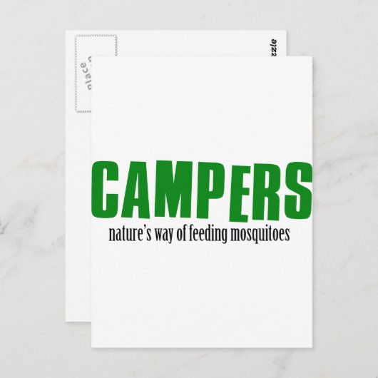 Funny camping design briefkaart (Voorkant / Achterkant)
