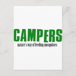 Funny camping design briefkaart