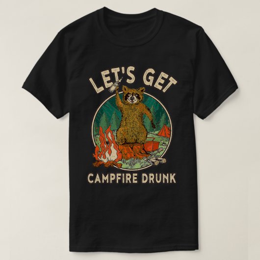 Funny Camping Drink kampvuur Drink T-shirt (Design voorkant)