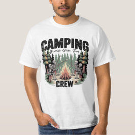 Funny Camping Fires Friends Fun Camping Crew  T-shirt