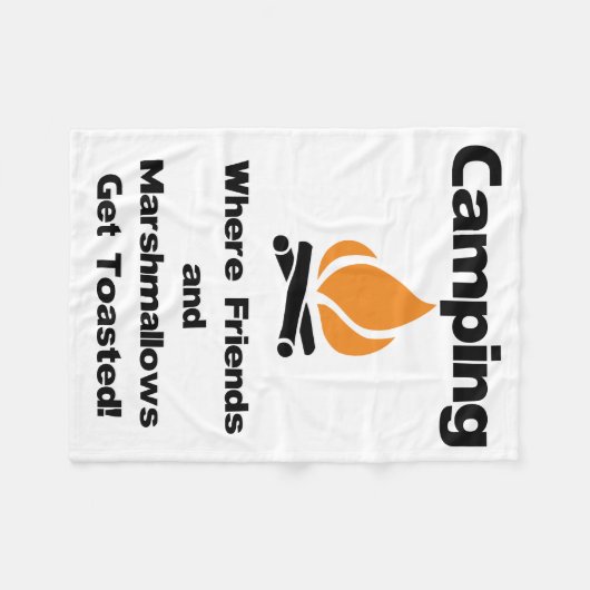 Funny Camping Gezegde met Marshmallows en vrienden Fleece Deken (Voorkant (Horizontaal))