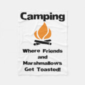 Funny Camping Gezegde met Marshmallows en vrienden Fleece Deken (Voorkant)