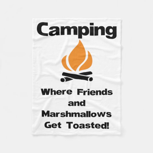 Funny Camping Gezegde met Marshmallows en vrienden Fleece Deken (Voorkant)