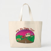 Funny Camping Grote Tote Bag (Voorkant)