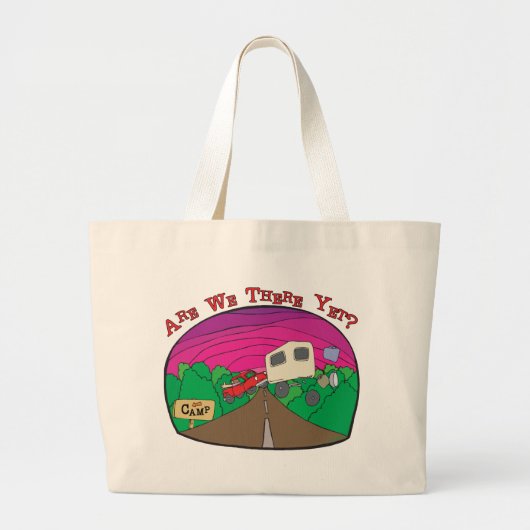 Funny Camping Grote Tote Bag