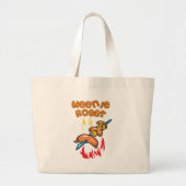 Funny Camping Grote Tote Bag (Voorkant)