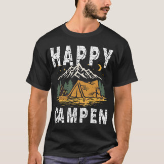 Funny Camping Hiking Lover Cadeau Happy Camper T-shirt