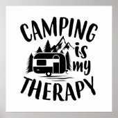 Funny Camping is mijn Therapy woordkunst Poster (Voorkant)