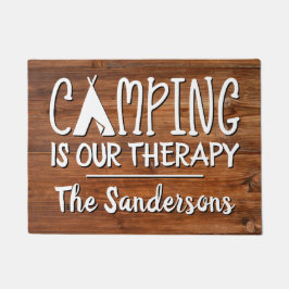 Funny Camping is onze Therapy Rustic w Familienaam Deurmat