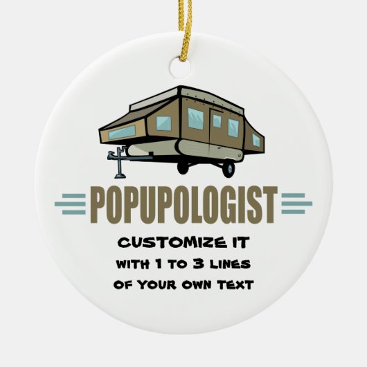 Funny Camping Keramisch Ornament (Voorkant)