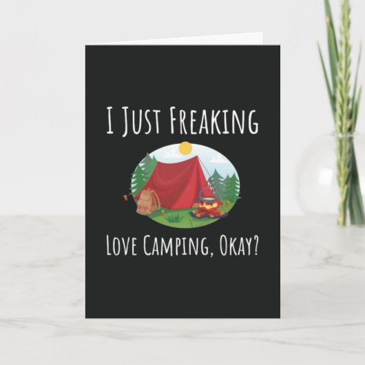 Funny Camping Lover Cards Camper Outdoors Campfire Kaart (Voorkant)