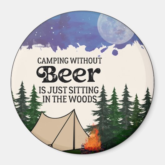 Funny Camping Magneet (Voorkant)